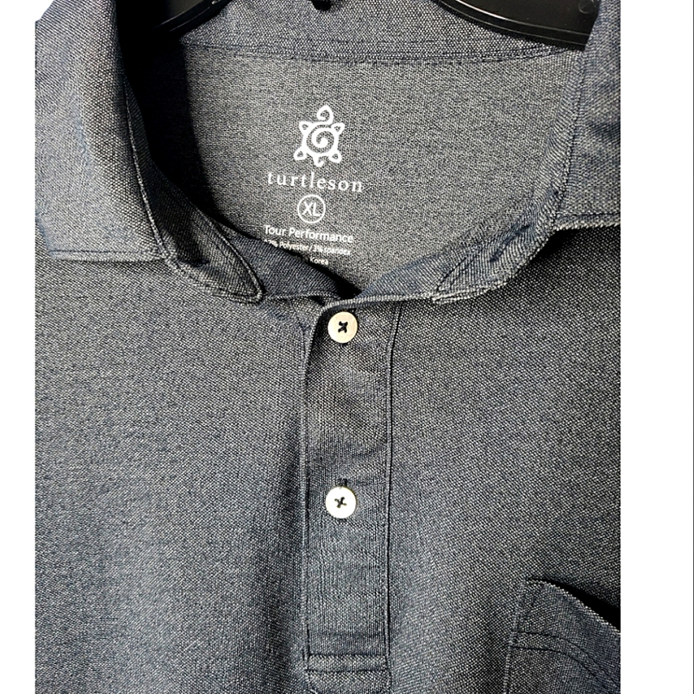 Turtleson Tour Performance Sporty Long Sleeve Quarter Button Polo Shirt XL Golf